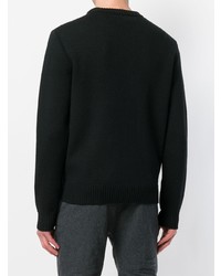 schwarzer bedruckter Pullover mit einem Rundhalsausschnitt von DSQUARED2