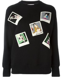 schwarzer bedruckter Pullover mit einem Rundhalsausschnitt von Olympia Le-Tan