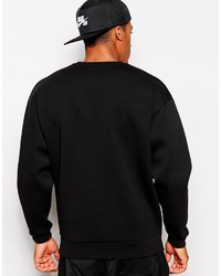 schwarzer bedruckter Pullover mit einem Rundhalsausschnitt von Asos