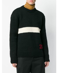 schwarzer bedruckter Pullover mit einem Rundhalsausschnitt von Calvin Klein 205W39nyc