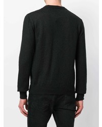 schwarzer bedruckter Pullover mit einem Rundhalsausschnitt von Saint Laurent