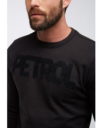 schwarzer bedruckter Pullover mit einem Rundhalsausschnitt von Petrol Industries