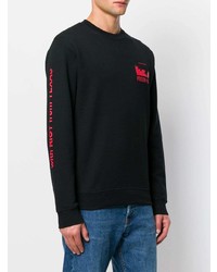 schwarzer bedruckter Pullover mit einem Rundhalsausschnitt von McQ Alexander McQueen