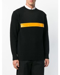 schwarzer bedruckter Pullover mit einem Rundhalsausschnitt von Junya Watanabe MAN