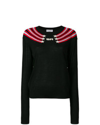 schwarzer bedruckter Pullover mit einem Rundhalsausschnitt von Sonia Rykiel