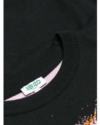 schwarzer bedruckter Pullover mit einem Rundhalsausschnitt von Kenzo