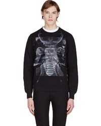 schwarzer bedruckter Pullover mit einem Rundhalsausschnitt von Diesel Black Gold