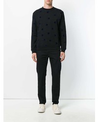 schwarzer bedruckter Pullover mit einem Rundhalsausschnitt von McQ Alexander McQueen