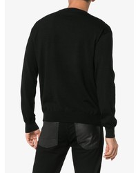 schwarzer bedruckter Pullover mit einem Rundhalsausschnitt von Moschino