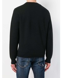 schwarzer bedruckter Pullover mit einem Rundhalsausschnitt von DSQUARED2