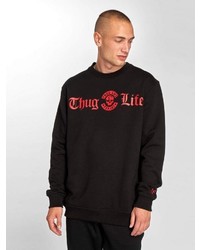 schwarzer bedruckter Pullover mit einem Rundhalsausschnitt von Thug Life