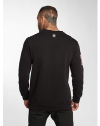 schwarzer bedruckter Pullover mit einem Rundhalsausschnitt von Thug Life