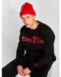 schwarzer bedruckter Pullover mit einem Rundhalsausschnitt von Thug Life