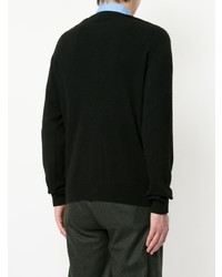 schwarzer bedruckter Pullover mit einem Rundhalsausschnitt von Kolor