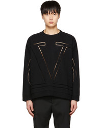 schwarzer bedruckter Pullover mit einem Rundhalsausschnitt von Valentino