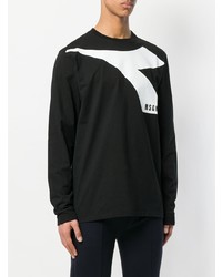 schwarzer bedruckter Pullover mit einem Rundhalsausschnitt von MSGM