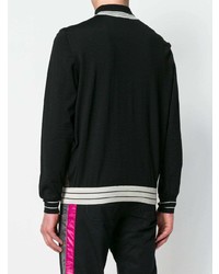 schwarzer bedruckter Pullover mit einem V-Ausschnitt von Lanvin
