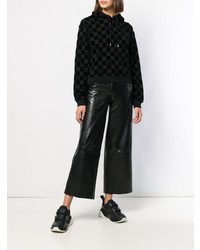 schwarzer bedruckter Pullover mit einer Kapuze von McQ Alexander McQueen