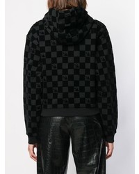 schwarzer bedruckter Pullover mit einer Kapuze von McQ Alexander McQueen