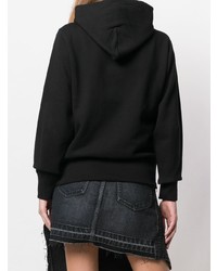 schwarzer bedruckter Pullover mit einer Kapuze von Sacai