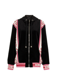 schwarzer bedruckter Pullover mit einer Kapuze von Dolce & Gabbana