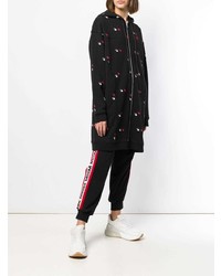 schwarzer bedruckter Pullover mit einer Kapuze von McQ Alexander McQueen