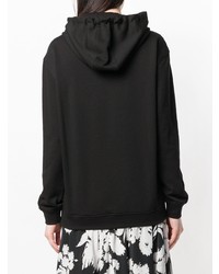 schwarzer bedruckter Pullover mit einer Kapuze von McQ Alexander McQueen