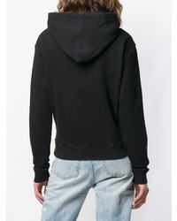 schwarzer bedruckter Pullover mit einer Kapuze von Saint Laurent