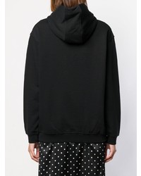 schwarzer bedruckter Pullover mit einer Kapuze von McQ Alexander McQueen