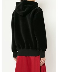 schwarzer bedruckter Pullover mit einer Kapuze von Junya Watanabe