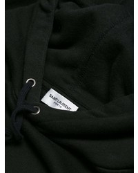 schwarzer bedruckter Pullover mit einer Kapuze von Saint Laurent