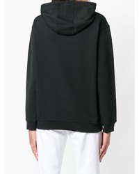 schwarzer bedruckter Pullover mit einer Kapuze von McQ Alexander McQueen