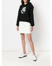 schwarzer bedruckter Pullover mit einer Kapuze von Karl Lagerfeld