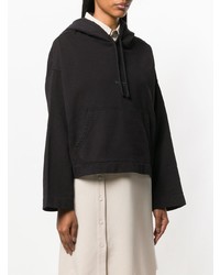 schwarzer bedruckter Pullover mit einer Kapuze von Acne Studios