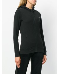 schwarzer bedruckter Pullover mit einer Kapuze von Plein Sport