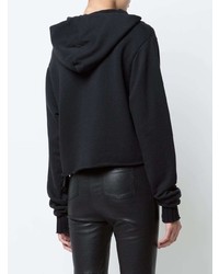 schwarzer bedruckter Pullover mit einer Kapuze von Amiri