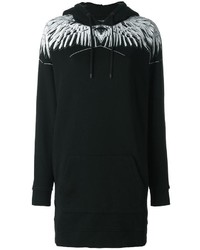 schwarzer bedruckter Pullover mit einer Kapuze von Marcelo Burlon County of Milan