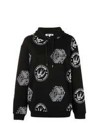 schwarzer bedruckter Pullover mit einer Kapuze von McQ Alexander McQueen