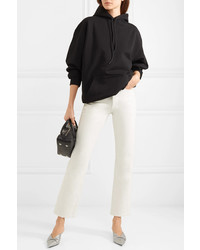 schwarzer bedruckter Pullover mit einer Kapuze von Balenciaga