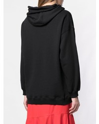 schwarzer bedruckter Pullover mit einer Kapuze von MSGM