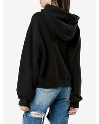 schwarzer bedruckter Pullover mit einer Kapuze von RE/DONE