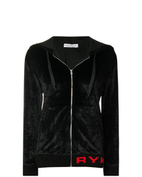 schwarzer bedruckter Pullover mit einer Kapuze von Sonia Rykiel