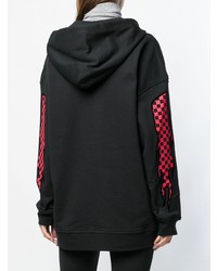 schwarzer bedruckter Pullover mit einer Kapuze von McQ Alexander McQueen