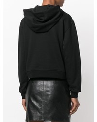 schwarzer bedruckter Pullover mit einer Kapuze von McQ Alexander McQueen