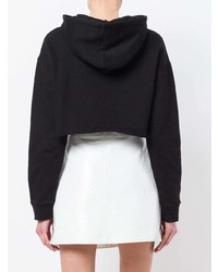 schwarzer bedruckter Pullover mit einer Kapuze von MSGM