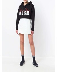 schwarzer bedruckter Pullover mit einer Kapuze von MSGM