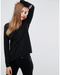 schwarzer bedruckter Pullover von Asos