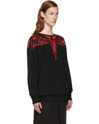 schwarzer bedruckter Pullover von Marcelo Burlon County of Milan