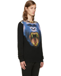 schwarzer bedruckter Pullover von Marcelo Burlon County of Milan