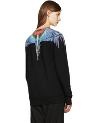 schwarzer bedruckter Pullover von Marcelo Burlon County of Milan